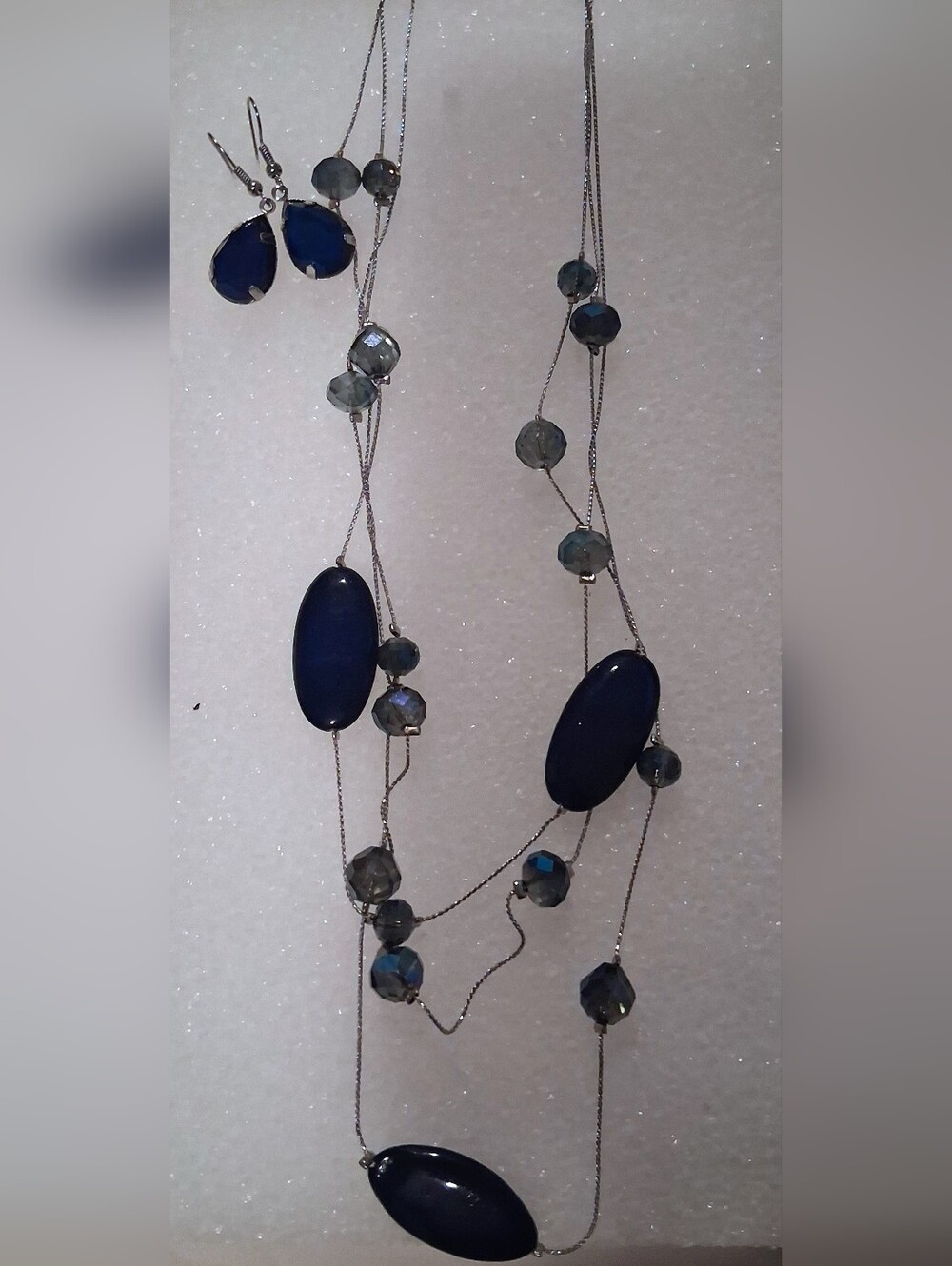 Blue Multi-Bead Long Necklace - Women Jewelry
